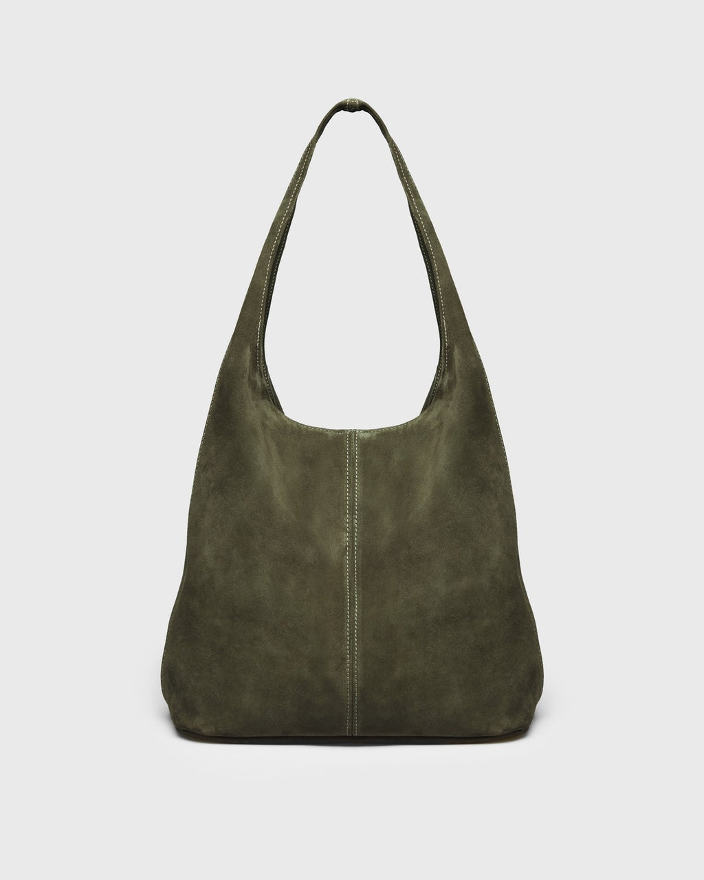 Nova Suede Hobo Bag, olive, front view