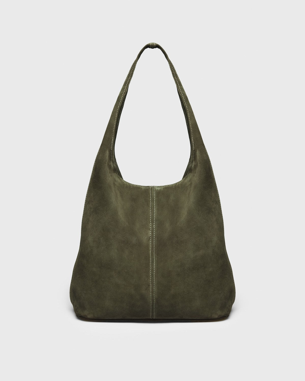 Nova Suede Hobo Bag, olive, front view